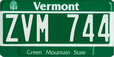 VT license plate ZVM744