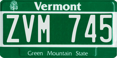 VT license plate ZVM745