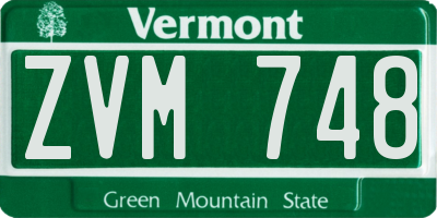 VT license plate ZVM748