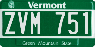 VT license plate ZVM751