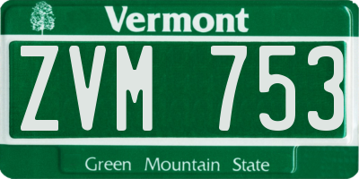 VT license plate ZVM753