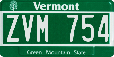 VT license plate ZVM754
