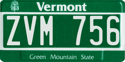 VT license plate ZVM756