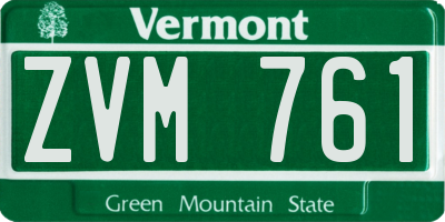 VT license plate ZVM761