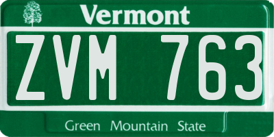 VT license plate ZVM763