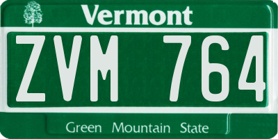 VT license plate ZVM764