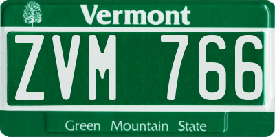 VT license plate ZVM766