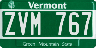 VT license plate ZVM767