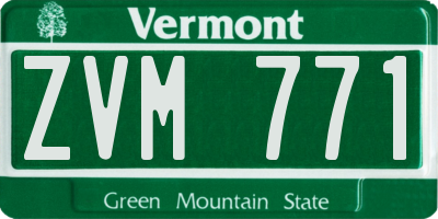 VT license plate ZVM771