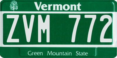 VT license plate ZVM772