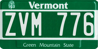 VT license plate ZVM776
