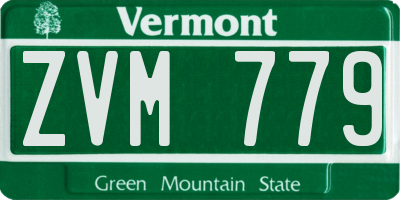 VT license plate ZVM779