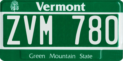 VT license plate ZVM780