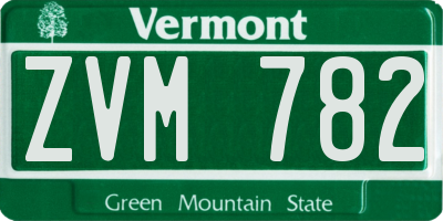 VT license plate ZVM782