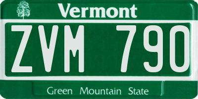 VT license plate ZVM790