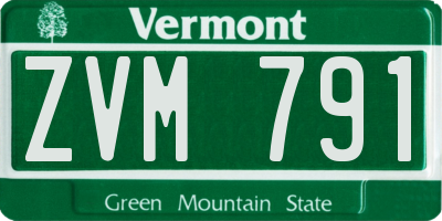 VT license plate ZVM791