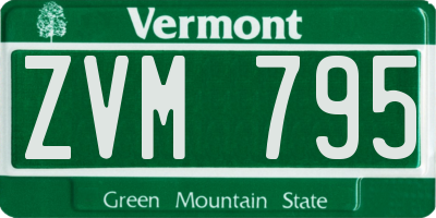 VT license plate ZVM795