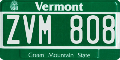VT license plate ZVM808