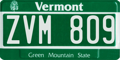 VT license plate ZVM809