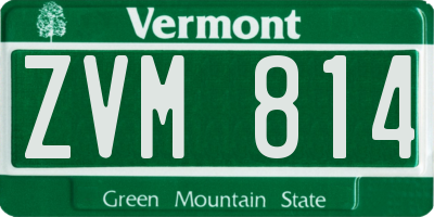 VT license plate ZVM814