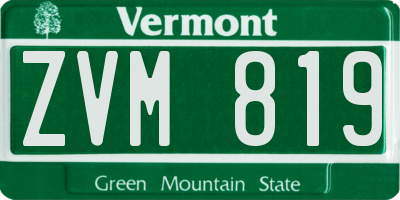 VT license plate ZVM819