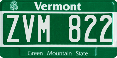 VT license plate ZVM822