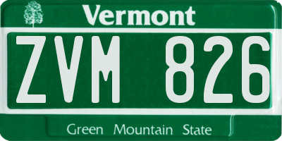 VT license plate ZVM826
