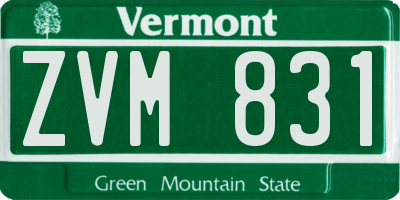 VT license plate ZVM831