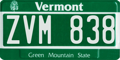 VT license plate ZVM838