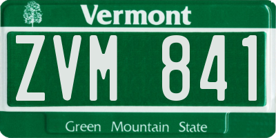 VT license plate ZVM841