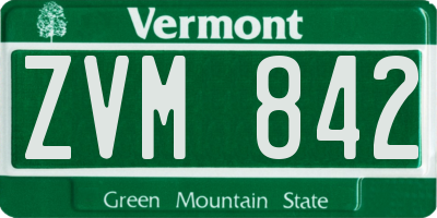 VT license plate ZVM842