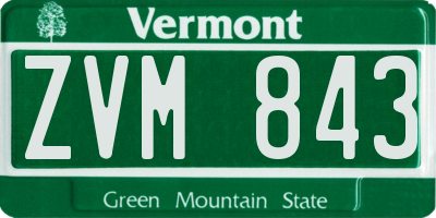 VT license plate ZVM843