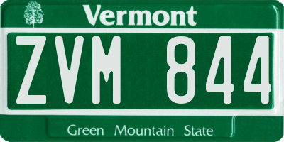 VT license plate ZVM844