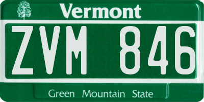 VT license plate ZVM846
