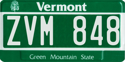 VT license plate ZVM848