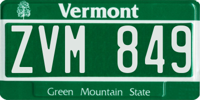 VT license plate ZVM849