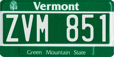 VT license plate ZVM851