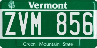 VT license plate ZVM856
