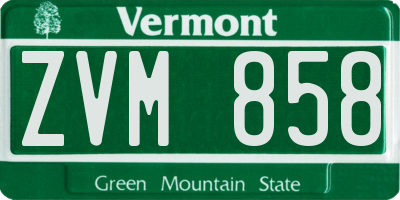 VT license plate ZVM858