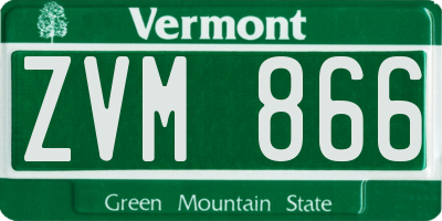 VT license plate ZVM866