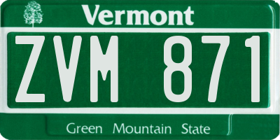 VT license plate ZVM871