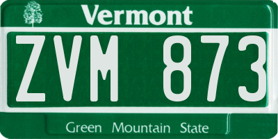 VT license plate ZVM873