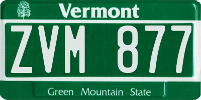 VT license plate ZVM877