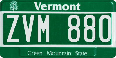 VT license plate ZVM880