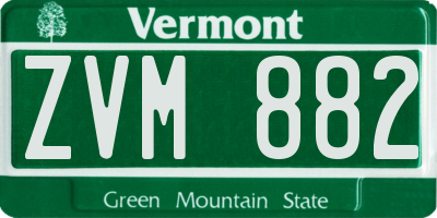 VT license plate ZVM882