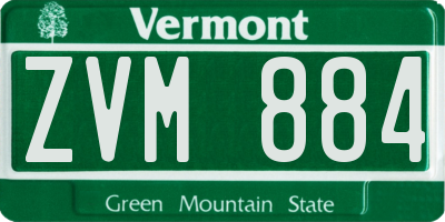 VT license plate ZVM884