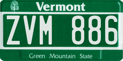 VT license plate ZVM886