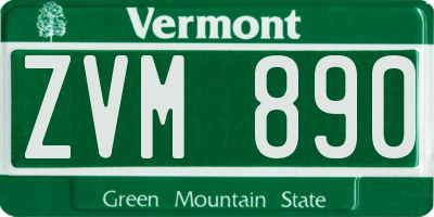 VT license plate ZVM890