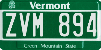 VT license plate ZVM894