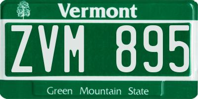 VT license plate ZVM895